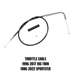 PartzBiz HD 0651-0145 - Black Vinyl Idle Cable 41 1/2” 90 Degree 4 3/4” Travel Harley 96-17 Big Twin Cam