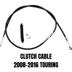 PartzBiz HD 0652-1436 - H.E. 64 11/16” Black Vinyl 2+ Extended Length Clutch Cable Harley Touring 08-16