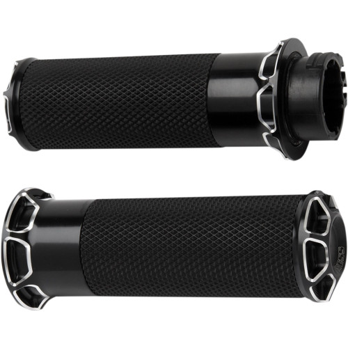 PartzBiz HD: 3461472-Arlen Ness Beveled Fusion Hand Grips Bars Black Throttle By Wire Motorcycle Bike PartzBiz HD: 3461472-Arlen Ness Beveled Fusion Hand Grips Bars Black Throttle By Wire Motorcycle Bike