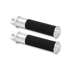 PartzBiz HD 07-928 - Arlen Ness Fusion Fixed Foot Pegs Pair Beveled Passenger Footpegs Chrome Harley