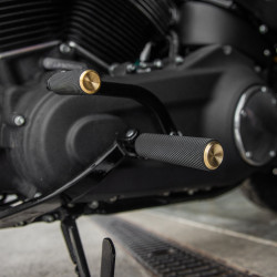 PartzBiz HD 07-932 - Arlen Ness SpeedLiner Footpegs Male Brass Knurled Pair Driver Passenger Harley