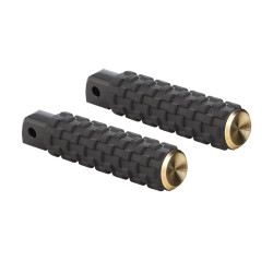 PartzBiz HD 07-964 - Arlen Ness Airtrax Footpegs Male Brass Knurled Pair Driver Passenger Harley