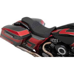 PartzBiz HD 0801-0614 - Drag Predator Leather Low Profile Smooth Two Up Seat 89-96 Harley Touring Bagger PartzBiz HD 0801-0614 - Drag Predator Leather Low Profile Smooth Two Up Seat 89-96 Harley Touring Bagger