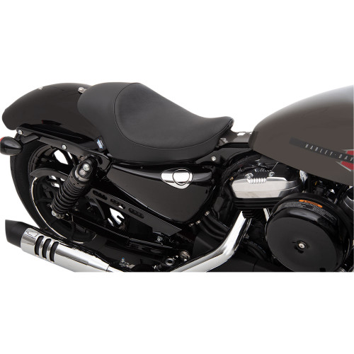 PartzBiz HD: 3461981-Drag Specialties 3/4 Solo Seat Smooth Black Vinyl Front 04-19 XL Models Harley