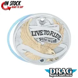 PartzBiz HD 0940-0844 - Chrome Gold Timer Ignition Points Cover Harley Sportster XL 71-03 Live To Ride