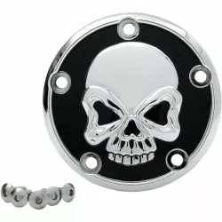 PartzBiz HD 0940-1179 - Chrome Skull IGNITION CAM Chest Points ฝาครอบ Harley Big TWIN CAM 1999-2017