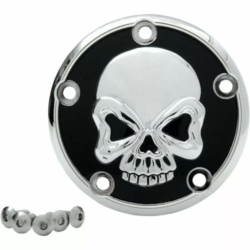 PartzBiz HD: 3448580-Chrome Skull IGNITION CAM Chest Points ฝาครอบ Harley Big TWIN CAM 1999-2017 PartzBiz HD: 3448580-Chrome Skull IGNITION CAM Chest Points ฝาครอบ Harley Big TWIN CAM 1999-2017