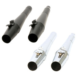 PartzBiz HD 1069B - Thunderheader Black ThunderCone Slip On Exhaust Pipe Harley Dyna FLD 12-17 FXDL