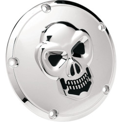 PartzBiz HD 1107-0327 - Drag Specialties Chrome Skull Derby Cover Accent Black 99-18 Big Twin Harley PartzBiz HD 1107-0327 - Drag Specialties Chrome Skull Derby Cover Accent Black 99-18 Big Twin Harley