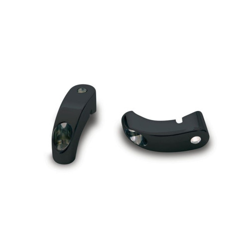 PartzBiz HD: 3442624-Arlen Ness Black Front Turn Signal Relocation 39MM Kit Harley Dyna FXR Sportster