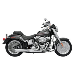 PartzBiz HD 12112J - Bassani Chrome Short Road Rage 2 Into 1 Exhaust Pipe System Harley Softail 86-17