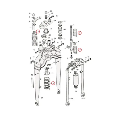 PartzBiz HD: 3483127-Chrome Fork Spring Replacement Set Harley Softail Springer FXSTS FLSTS 46053-88 PartzBiz HD: 3483127-Chrome Fork Spring Replacement Set Harley Softail Springer FXSTS FLSTS 46053-88