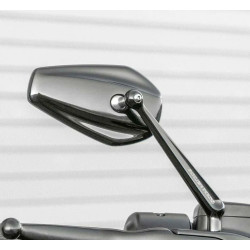 PartzBiz HD 13-158 - Arlen Ness Black Mini Stocker Right Side View Mirror Handlebar Screw-In Harley