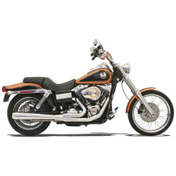 PartzBiz HD 13111J - Bassani Chrome Long 2 into 1 2-1 Road Rage Exhaust Pipe 2006-2017 Harley Dyna
