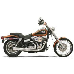 PartzBiz HD 13312R - Bassani Chrome Road Rage 2 to 1 Megaphone Short Exhaust System 91-05 Harley Dyna