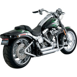 PartzBiz HD 17221 - Vance & Hines Shortshots Staggered Exhaust Pipes 1986-2011 Harley Softail