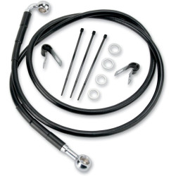 PartzBiz HD 1741-2585 - +10‚” 56 7/8‚” ชุดสายเบรกบนไวนิลสีดำแบบขยาย Harley Dyna Softail 84-05