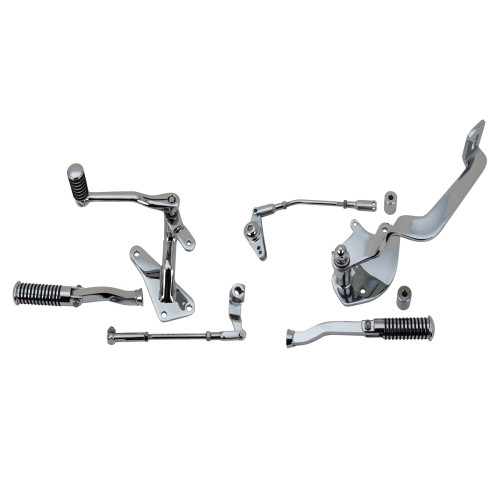 PartzBiz HD: 3492881-ชุดควบคุมการควบคุมไปข้างหน้าของ Chrome แบบกำหนดเอง หมุดเท้า 91-03 Harley Sportster XL