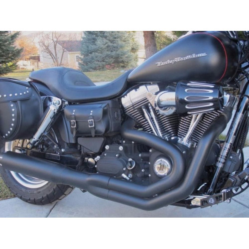 PartzBiz HD: 3452024-Bassani Black Road Rage B1 II Power 2 เป็น 1 ระบบท่อไอเสีย Upsweep Harley Dyna
