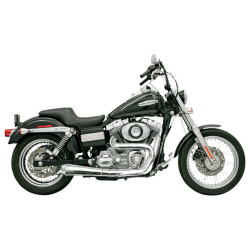 PartzBiz HD 1D5250 - Bassani Chrome 2 into 1 Road Rage Exhaust System Pipe 1991-2015 Harley Dyna