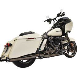 PartzBiz HD 1F13MT - Bassani True Dual Black Mercury Mufflers Exhaust System Pipes Harley Touring 17+