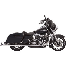 PartzBiz HD 1F17E36 - Bassani 36” Chrome Exhaust 2 1/4 Bagger Fishtail Slip-On Mufflers Harley Touring