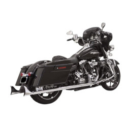 PartzBiz HD 1F27E33 - Bassani 33” Chrome Exhaust 2 1/4 Bagger Fishtail Slip-On Mufflers Harley Touring