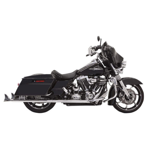 PartzBiz HD: 3441841-Bassani Chrome 36” Exhaust 2 1/4  Bagger Fishtail Slip-On Mufflers Harley Touring