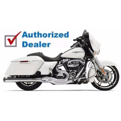 PartzBiz HD 1F51R - Bassani Chrome Road Rage 2 into 1 Exhaust Pipe 4” Megaphone 2017+ Harley Touring