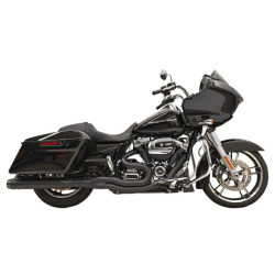 PartzBiz HD 1F58RB - Bassani Black Road Rage 2 into 1 Exhaust Pipe 4 Straight Can 17+ Harley Touring