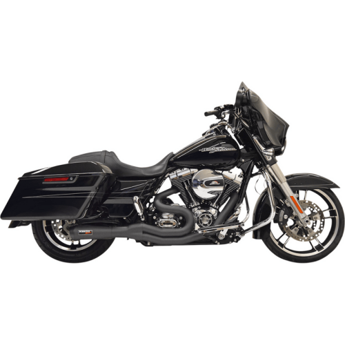 PartzBiz HD: 3489213-Bassani Mega Road Rage II 2-into-1 Exhaust Kit Black 4” Mid Harley Touring 99-06