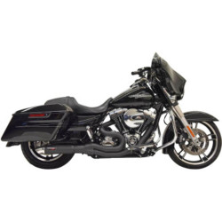 PartzBiz HD 1F68B - Black Bassani 2 into 1 Road Rage II Hot Rod Turnout Exhaust System 07-16 Touring