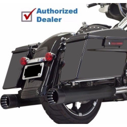 PartzBiz HD 1F72DNT5B - Bassani 4‚” Straight Can DNT Slip-On ท่อไอเสียสีดำ Harley Touring M8 17+
