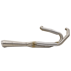 PartzBiz HD 1F92SS - Bassani Stainless Steel Competition 2 into 1 Exhaust System Harley Touring 17+