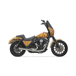 PartzBiz HD 1FXR2 - Chrome Bassani 2 into 1 Road Rage Exhaust System Pipe Short Upswept Muffler FXR