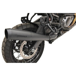 PartzBiz HD 1P187SSB - Bassani 4” Black Steel Slip-On Megaphone Muffler Slash-Cut Harley 1250 21+