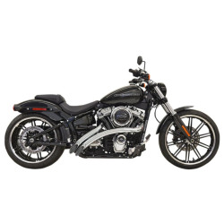 PartzBiz HD 1S21F - Bassani Chrome 2” Radius Street Sweeper Exhaust Pipes Headers 18+ Harley Softail