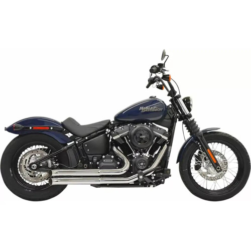 PartzBiz HD: 3444009-Bassani Pro-Street Chrome Turn Out Ends Full Exhaust System Pipes Harley Softail