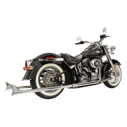 PartzBiz HD 1S26E-39 - Bassani Fishtail True Dual Exhaust Pipe Header Chrome 39” Harley Softail 89-17