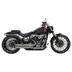 PartzBiz HD 1S34D - Bassani Chrome Pro Street Turnout Stepped Exhaust Pipes Headers Harley Softail