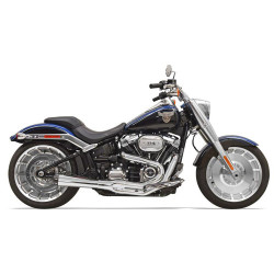 PartzBiz HD 1S62RB - Bassani Road Rage 3 2 - 1 Black Exhaust Pipe M8 Fatboy Breakout Harley Softail