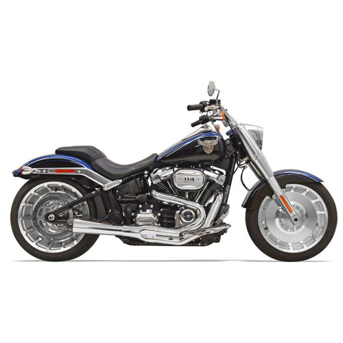 PartzBiz HD: 3444052-Bassani Road Rage 3 2 - 1 Black Exhaust Pipe M8 Fatboy Breakout Harley Softail