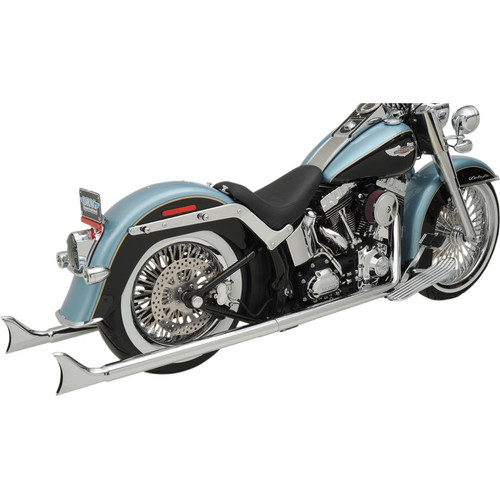 PartzBiz HD: 3475545-Bassani Chrome 36‚” Baffle Fishtail True Dual Exhaust System Harley Softail 07-17