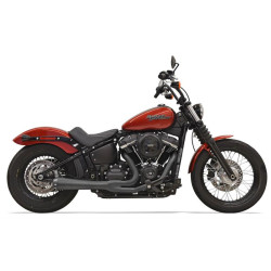 PartzBiz HD 1S72RB - Bassani Road Rage 3 Megaphone 2 Into 1 Black Exhaust Pipe 18+ Harley Softail M8
