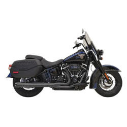 PartzBiz HD 1S91RB - Bassani Black Road Rage 2 Into 1 Exhaust Header Pipes System Harley Softail FL