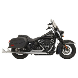 PartzBiz HD 1S96E-33 - Bassani Chrome True Dual Exhaust 33” Fishtail Mufflers Harley Softail Baffles M8