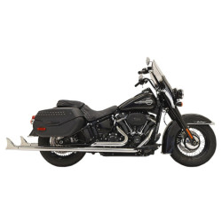PartzBiz HD 1S96E-36 - Bassani Chrome True Dual Exhaust 36” 2.25” Fishtail Harley Softail 18+ Baffles