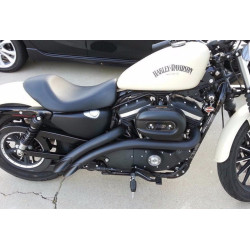 PartzBiz HD 1X2FB - Bassani Black Radial Sweepers Full Exhaust Pipe System Harley Sportster XL 14-20