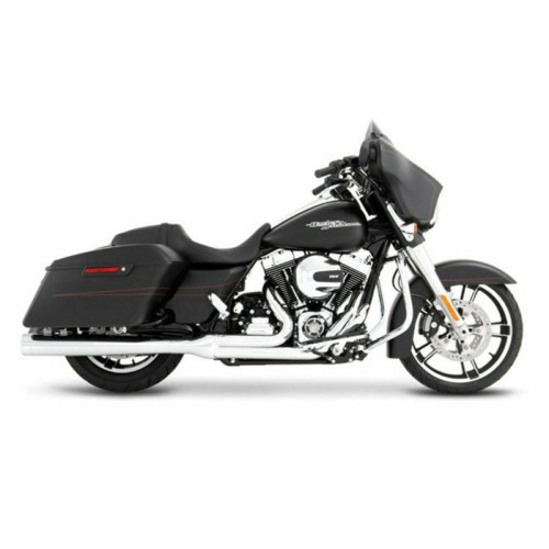 PartzBiz HD: 3482101-Rinehart Chrome 2-into-1 Pipe & Tip Header 1998-2008 Harley Touring Exhaust
