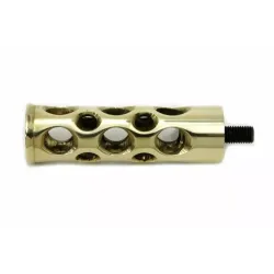 PartzBiz HD 21-0288 - Brass Swiss Cheese Hole Shot Toe Shift Shifter Foot Peg Harley Chopper & Bobber